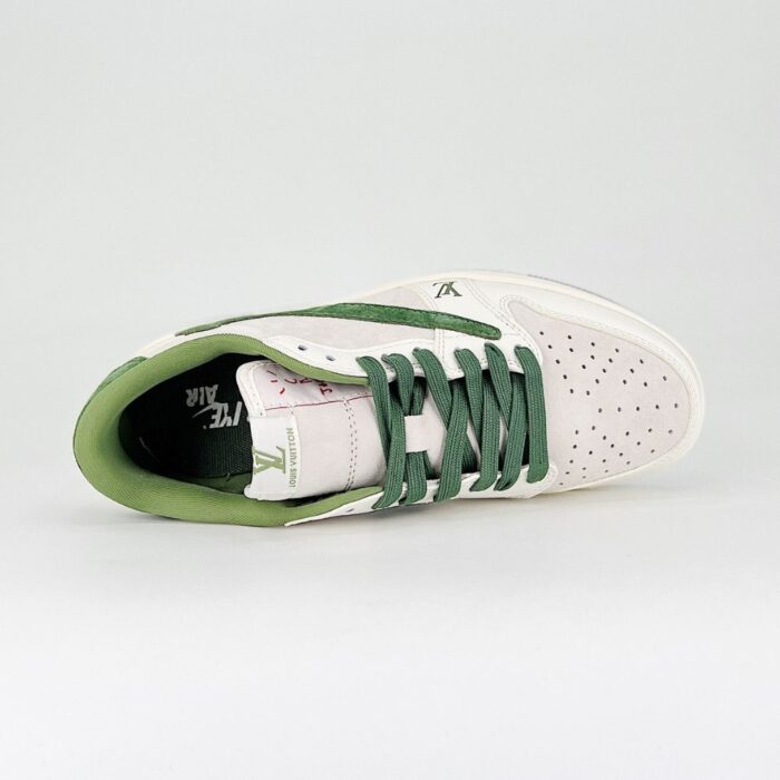 NIKE AIR JORDAN 1 LOW X TRAVIS SCOTT X LOUIS VUITTON GREEN WHITE - Image 4