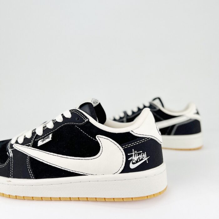 NIKE AIR JORDAN 1 LOW X TRAVIS SCOTT X STUSSY BLACK WHITE GUM CUSTOM - Image 5