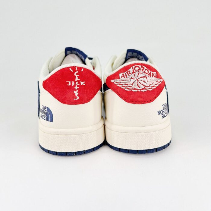 NIKE AIR JORDAN 1 LOW X TRAVIS SCOTT X SUPREME X THE NORTH FACE SNEAKERS WHITE NAVY - Image 5