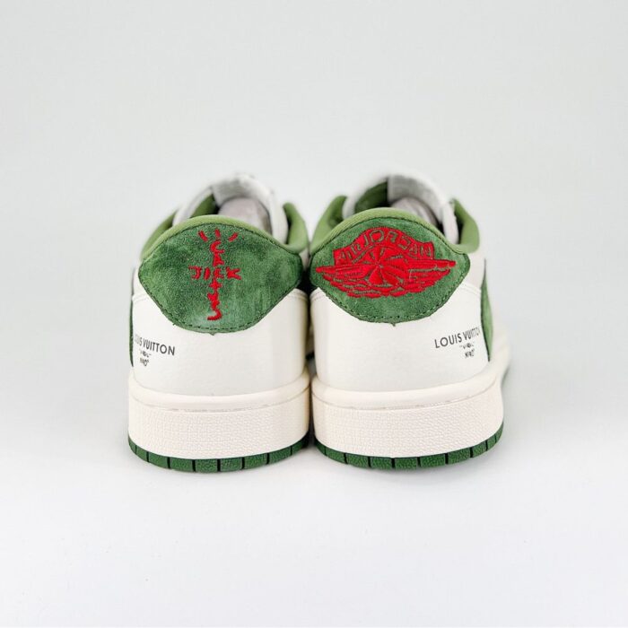 NIKE AIR JORDAN 1 LOW X TRAVIS SCOTT X LOUIS VUITTON GREEN WHITE - Image 5