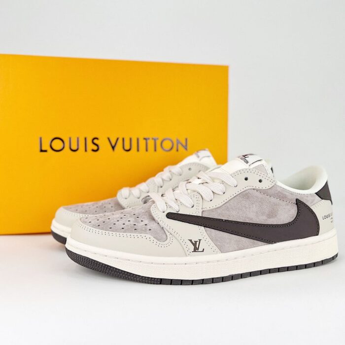 NIKE AIR JORDAN 1 LOW X TRAVIS SCOTT X LOUIS VUITTON GREY - Image 2