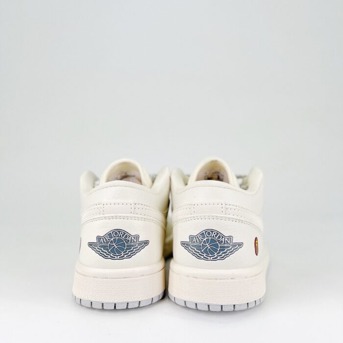 NIKE AIR JORDAN 1 LOW BAPE OFF WHITE GREY - Image 4