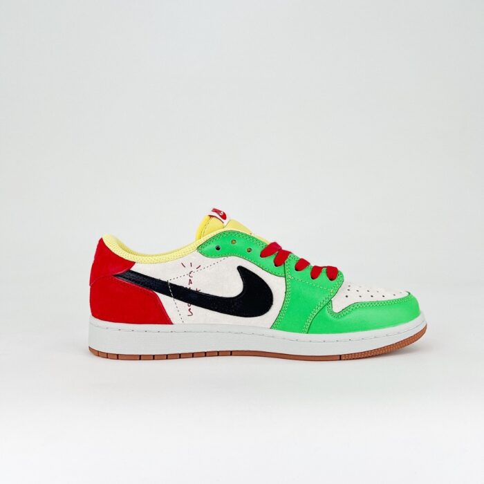 NIKE AIR JORDAN 1 LOW X TRAVIS SCOTT JOKER WHITE GREEN RED - Image 3