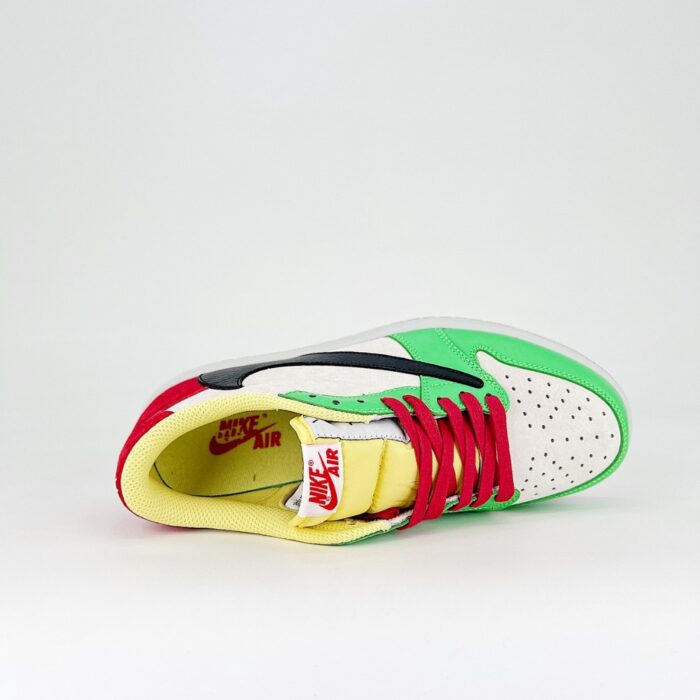 NIKE AIR JORDAN 1 LOW X TRAVIS SCOTT JOKER WHITE GREEN RED - Image 4