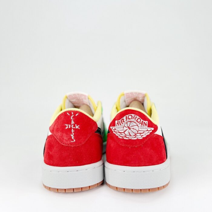 NIKE AIR JORDAN 1 LOW X TRAVIS SCOTT JOKER WHITE GREEN RED - Image 5