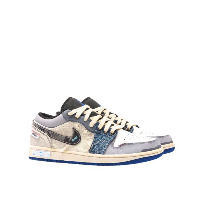 NIKE MEN'S JORDAN 1 LOW CUSTOM OVERFISHING GRAY