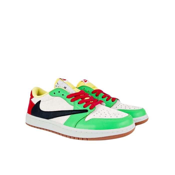 NIKE AIR JORDAN 1 LOW X TRAVIS SCOTT JOKER WHITE GREEN RED