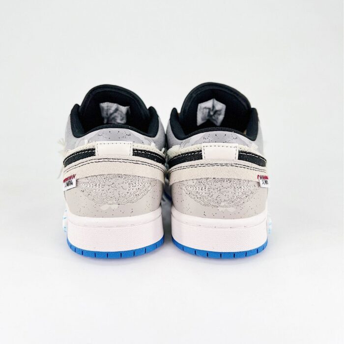 NIKE MEN'S JORDAN 1 LOW CUSTOM OVERFISHING GRAY - Image 4