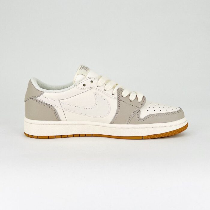 NIKE AIR JORDAN 1 LOW X TRAVIS SCOTT X BURBERRY WHITE NEUTRAL GREY - Image 3