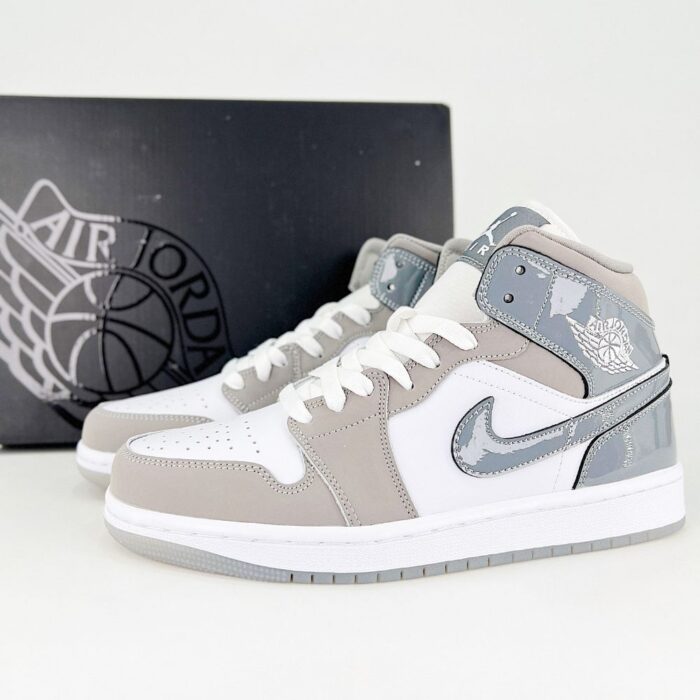 NIKE JORDAN 1 MID SE WHITE MEDIUM GREY COOL GREY HF3216 100 - Image 2