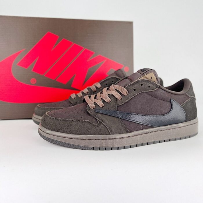 NIKE AIR JORDAN 1 LOW X TRAVIS SCOTT X VELVET BROWN AND DARK MOCHA DO5442 202 - Image 2