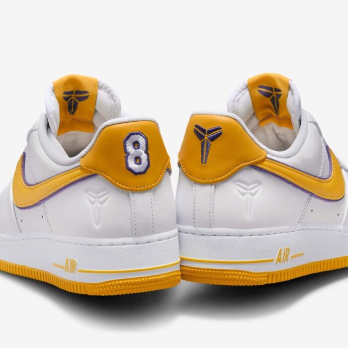 NIKE KOBE BRYANT X AIR FORCE 1 LOW LAKERS HOME VARSITY MAIZE FZ1151 100 - Image 4