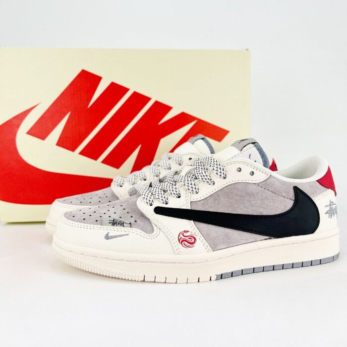 NIKE AIR JORDAN 1 LOW X TRAVIS SCOTT X STUSSY LUNAR YEAR OF THE SNAKE GREY - Image 2