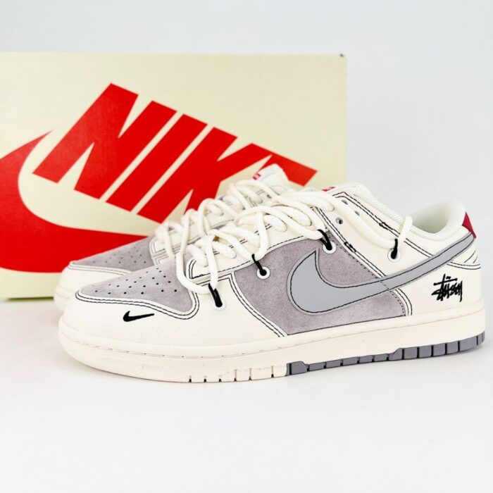 NIKE DUNK SB LOW X STUSSY X SUPREME GREY BEIGE - Image 2