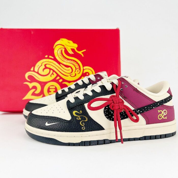 NIKE DUNK SB LOW LUNAR YEAR OF THE SNAKE WHITE BLACK RED - Image 2