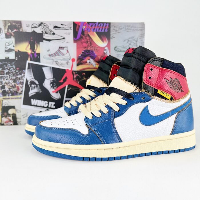 NIKE AIR JORDAN 1 RETRO HIGH UNION LA NRG BLUE TOE WHITE STORM BLUE VARSITY RED BLACK BV1300 146 - Image 2