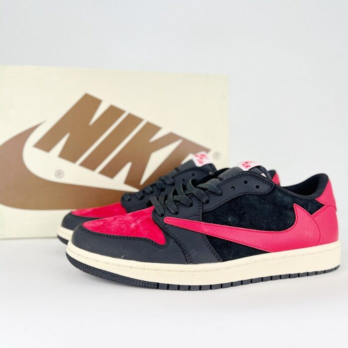 NIKE AIR JORDAN 1 LOW X TRAVIS SCOTT BRED CONCEPT BLACK RED - Image 2