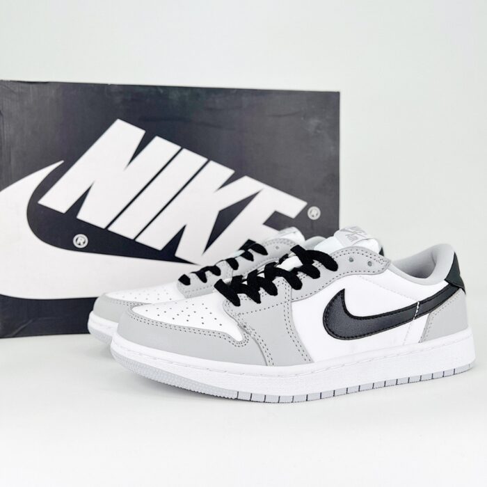 NIKE AIR JORDAN 1 LOW OG BARONS WHITE BLACK GRAY - Image 2