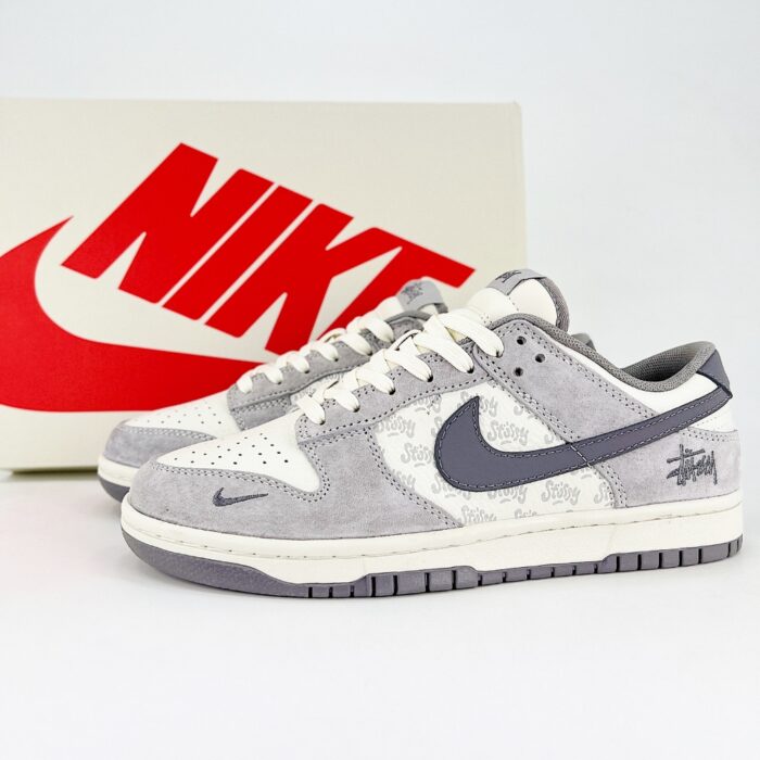 NIKE SB DUNK LOW X STUSSY GREY WHITE - Image 2