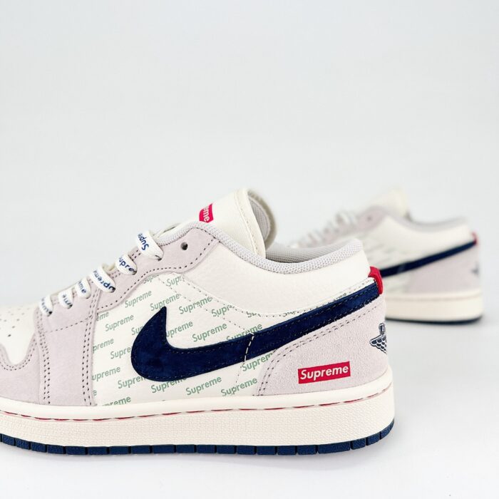 NIKE AIR JORDAN 1 LOW SUPREME WHITE GREY - Image 3