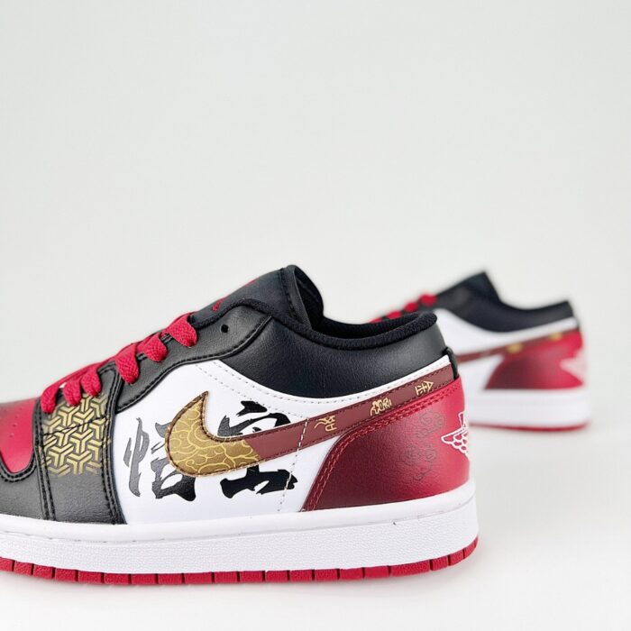 NIKE AIR JORDAN 1 LOW BLACK MYTH WUKONG BLACK RED - Image 3