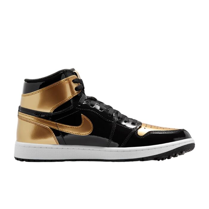 NIKE AIR JORDAN 1 HIGH G BLACK WHITE METALLIC GOLD DQ0660 002 - Image 2