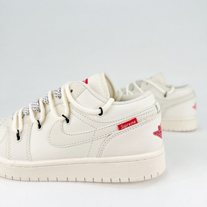 NIKE AIR JORDAN 1 LOW RED SUPREME WHITE - Image 3