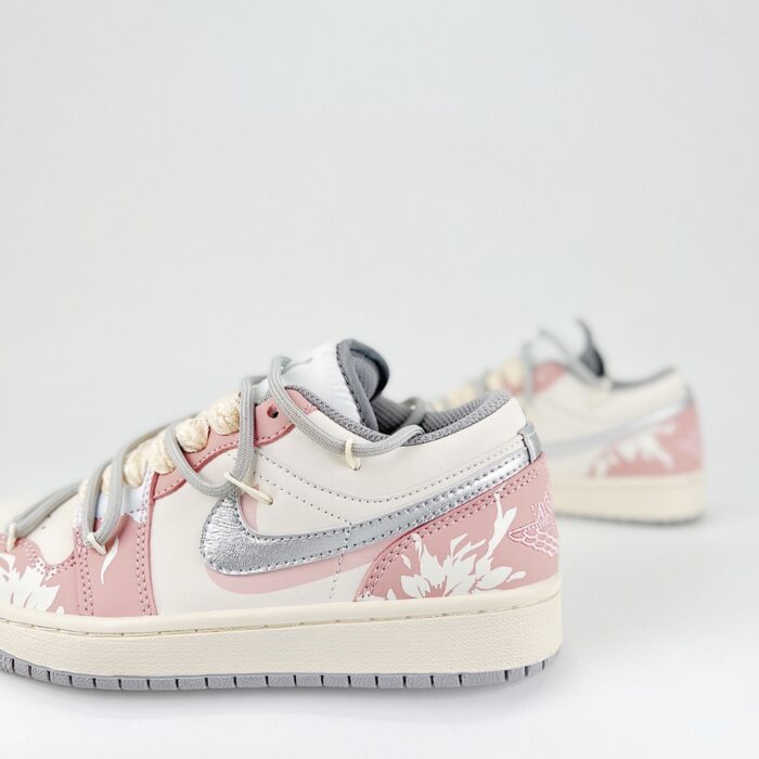 NIKE AIR JORDAN 1 LOW FLOWER WORDS DUSTY PINK AND BEIGE - Image 3