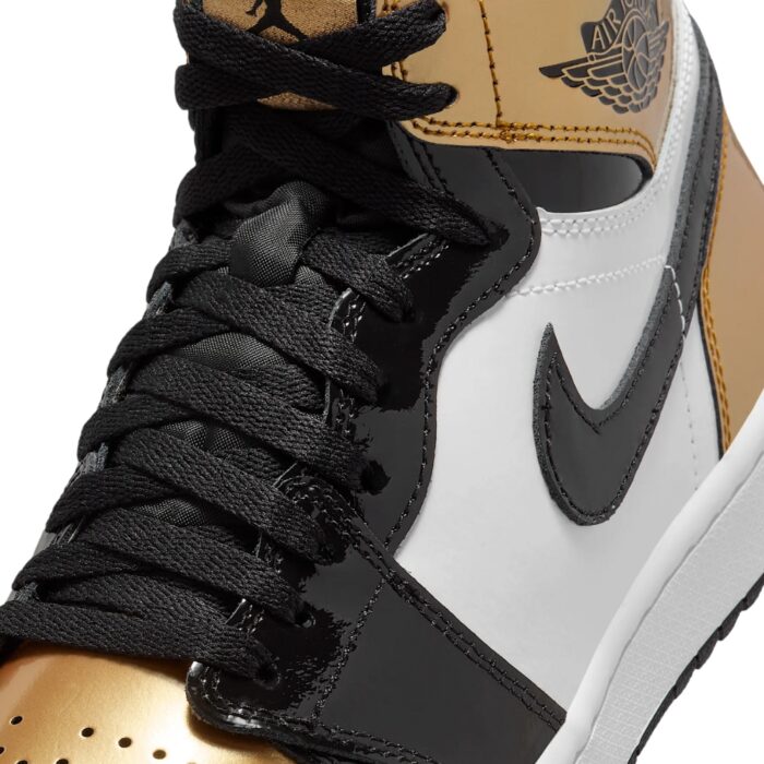 NIKE AIR JORDAN 1 HIGH G BLACK WHITE METALLIC GOLD DQ0660 002 - Image 4