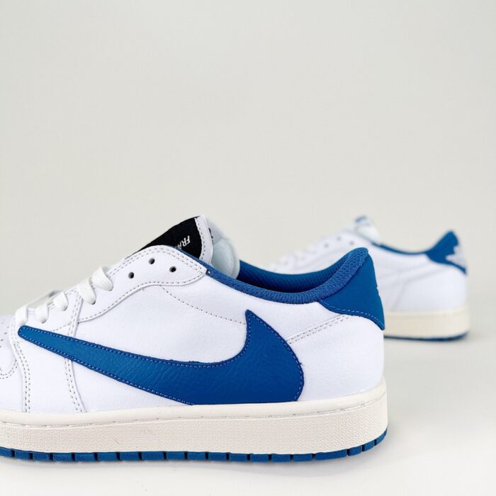 NIKE AIR JORDAN 1 LOW TRAVIS SCOTT FRAGMENT REVERSE SAIL BLACK MILITARY BLUE - Image 3