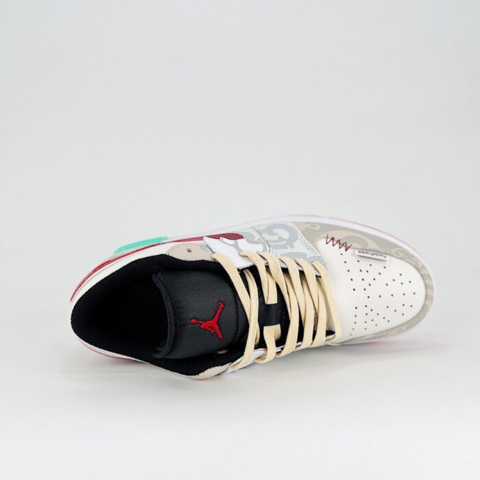 NIKE JORDAN 1 JOYFUL SPRING MEN LOW CNY CUSTOM WHITE - Image 4