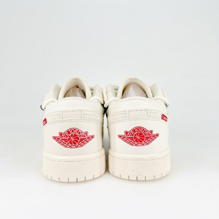 NIKE AIR JORDAN 1 LOW RED SUPREME WHITE - Image 5