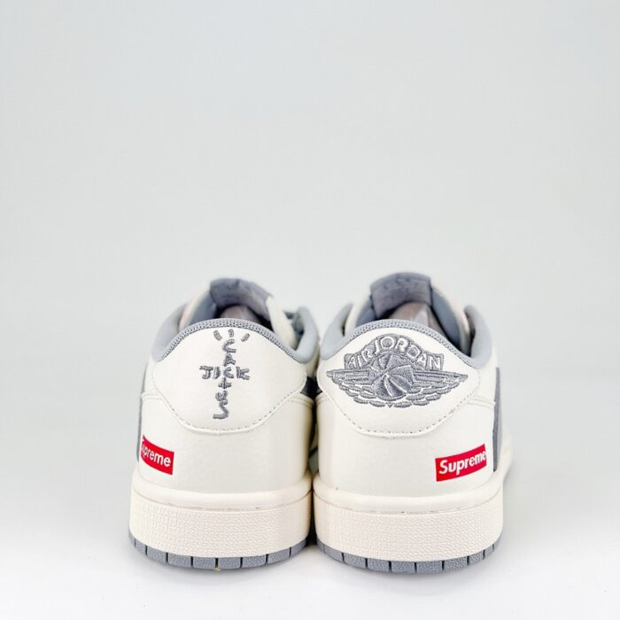 NIKE AIR JORDAN 1 LOW X TRAVIS SCOTT X SUPREME CUSTOM WHITE GREY - Image 5