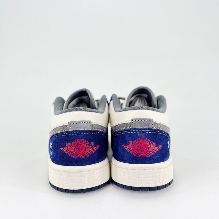 NIKE AIR JORDAN 1 LOW OFF WHITE WHITE GREY BLUE RED - Image 5