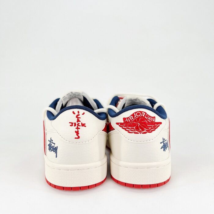 NIKE AIR JORDAN 1 X TRAVIS SCOTT X STUSSY LOW WHITE RED - Image 5