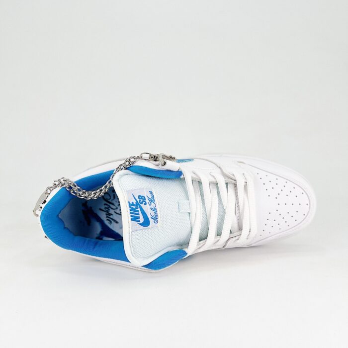 NIKE SB DUNK LOW PRO NICOLE HAUSE UNIVERSITY BLUE TRIPLE WHITE FZ8802 100 - Image 4