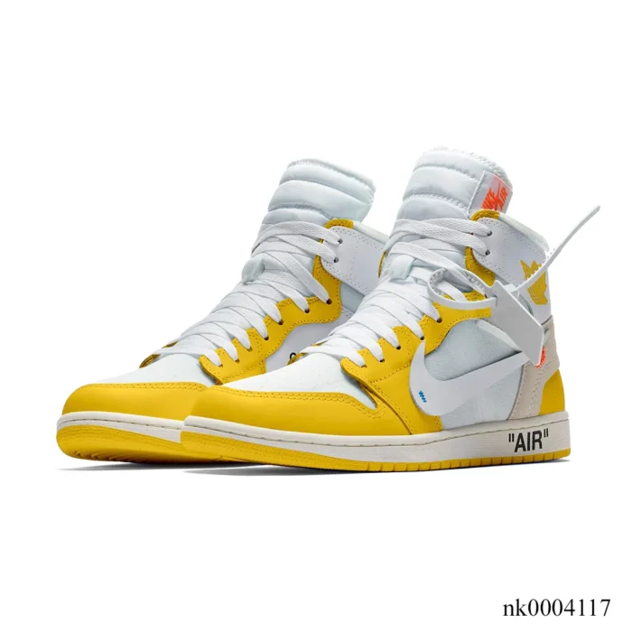 OW x AJ 1 High OG Canary Shoes Sneakers – nk0004117 - Image 3