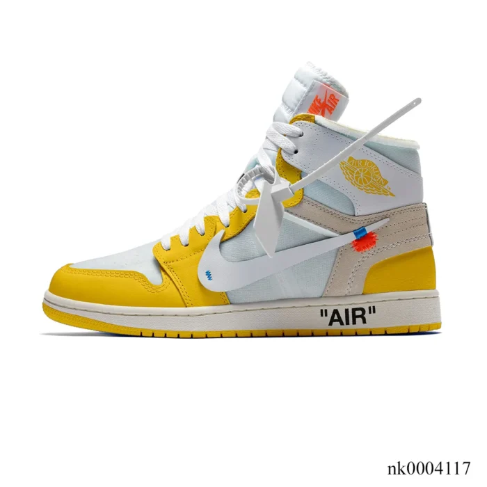 OW x AJ 1 High OG Canary Shoes Sneakers – nk0004117 - Image 2