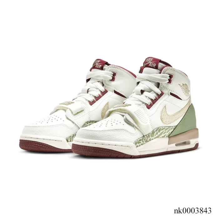 NIKE AIR JORDAN LEGACY 312 GS YEAR OF THE DRAGON WHITE BURGUNDY OLIVE GREEN FZ5047 120 - Image 3