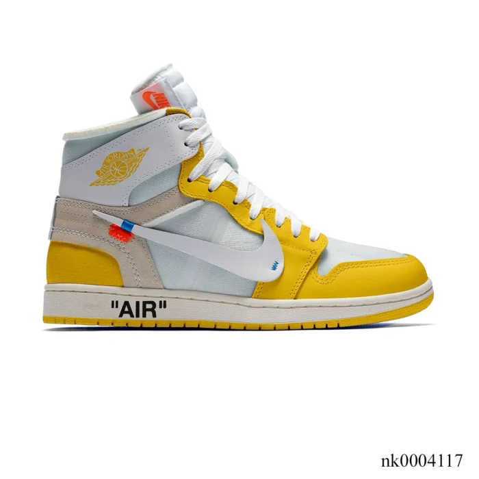 OW x AJ 1 High OG Canary Shoes Sneakers – nk0004117