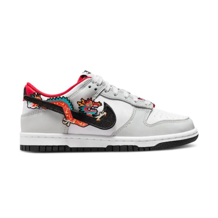 NIKE DUNK LOW YEAR OF THE DRAGON RED WHITE FZ5528 101 - Image 3