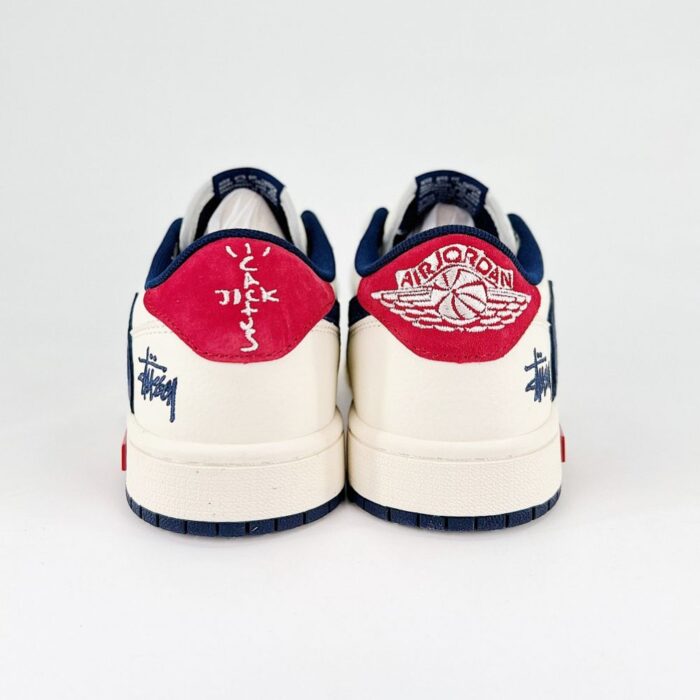 NIKE AIR FORCE 1 X STUSSY X SUPREME WHITE NAVY RED - Image 5