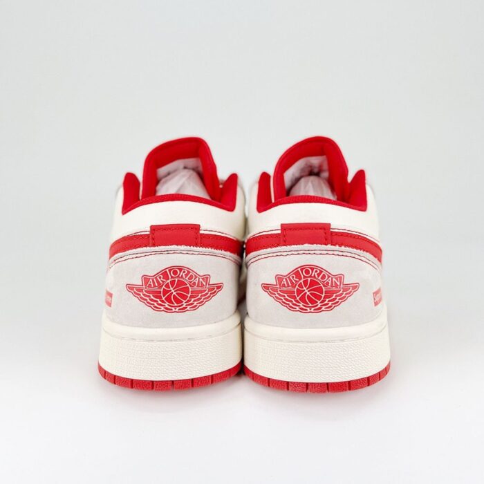 NIKE AIR JORDAN 1 LOW OG X SUPREME WHITE RED - Image 4