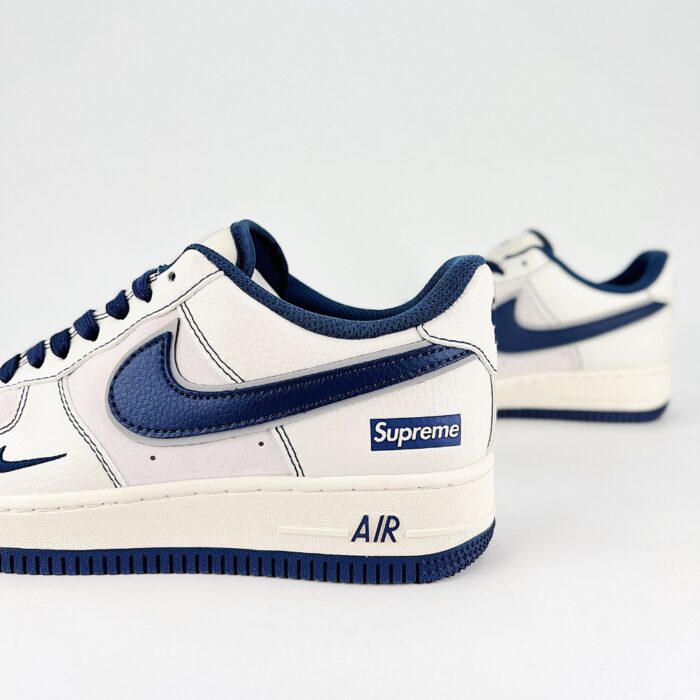 NIKE AIR FORCE 1 07 SUPREME WHITE NAVY BLUE - Image 3