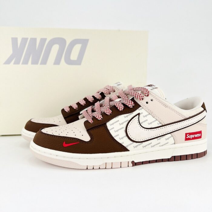 NIKE SB DUNK LOW SUPREME JOINT BARRAGE BROWN WHITE HOOK ANNIVERSARY DJ2024 091 - Image 2