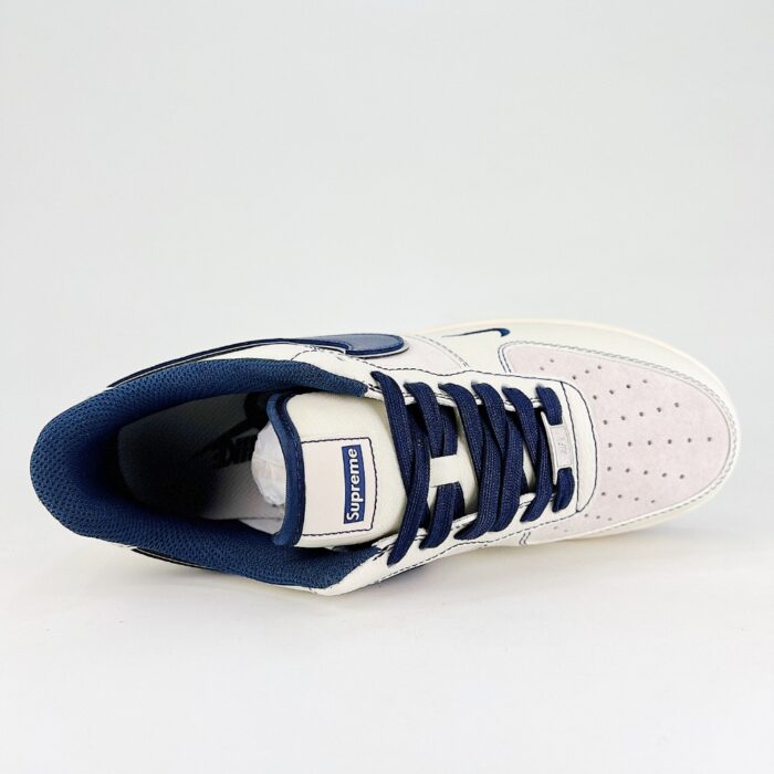 NIKE AIR FORCE 1 07 SUPREME WHITE NAVY BLUE - Image 4