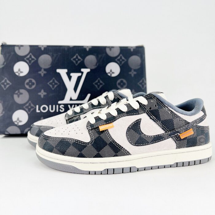 NIKE SB DUNK LOW X LOUIS VUITTON WHITE BLACK GREY QF1568 146 - Image 2