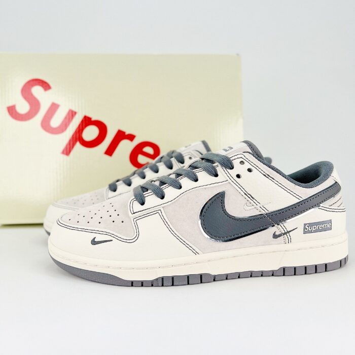 NIKE SB DUNK LOW X SUPREME JOINT BEIGE DARK GRAY XX3168 303 - Image 2