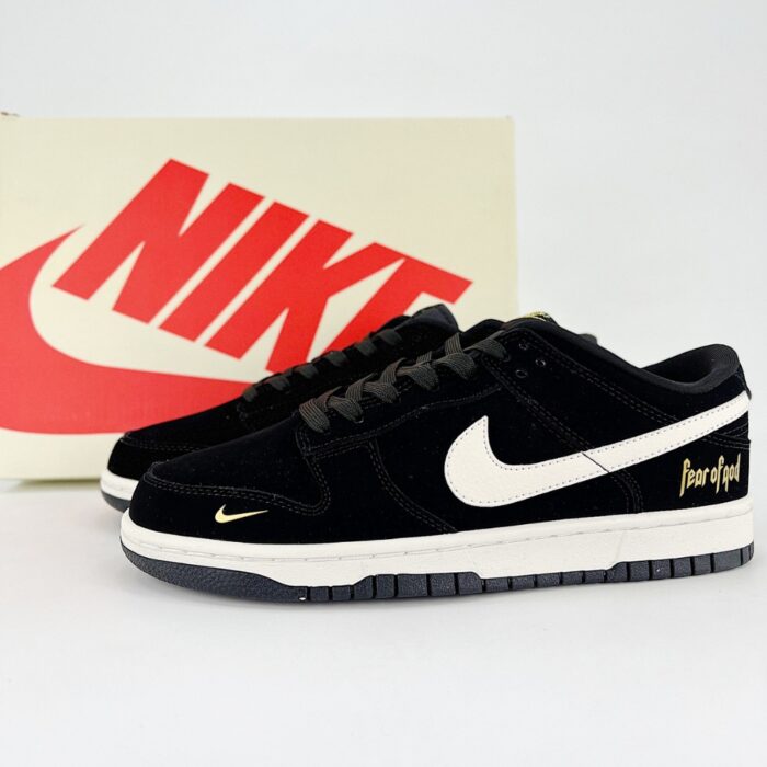 NIKE SB DUNK LOW X FEAR OF GOD BLACK BEIGE GOLD HOOK KK1333 016 - Image 2