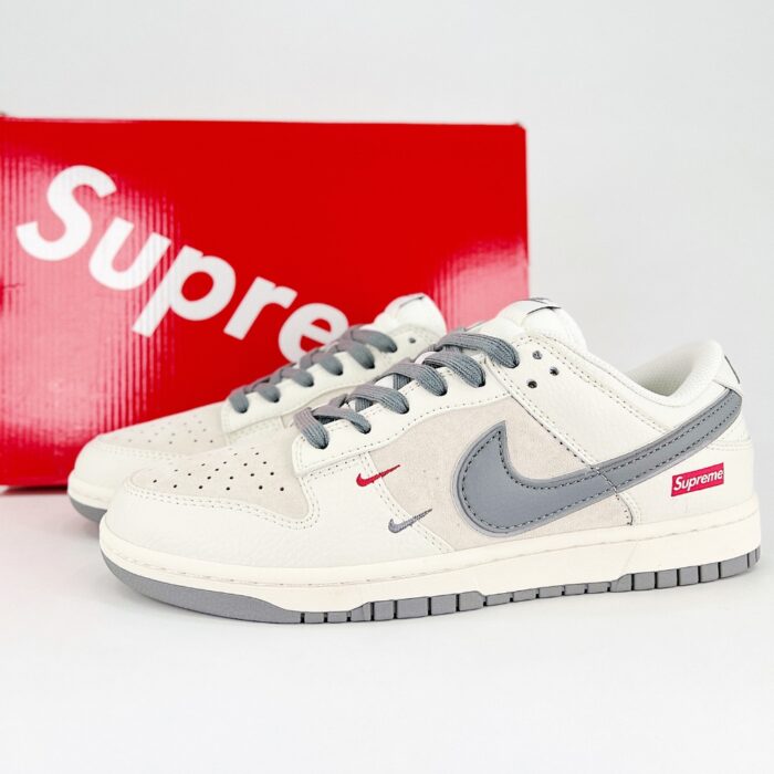 NIKE SB DUNK LOW X SUPREME WHITE GRAY BEIGE XX2025 688 - Image 2